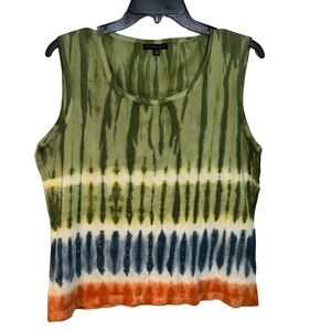 Chico's Green and Yellow Crop Tank Top *